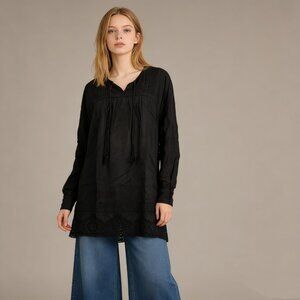 NWOT Johnny Was 4 Love And Liberty Embroidered Beaded Tunic Blouse Size S